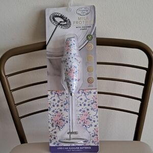 New!Floral Milk Frother with Stand